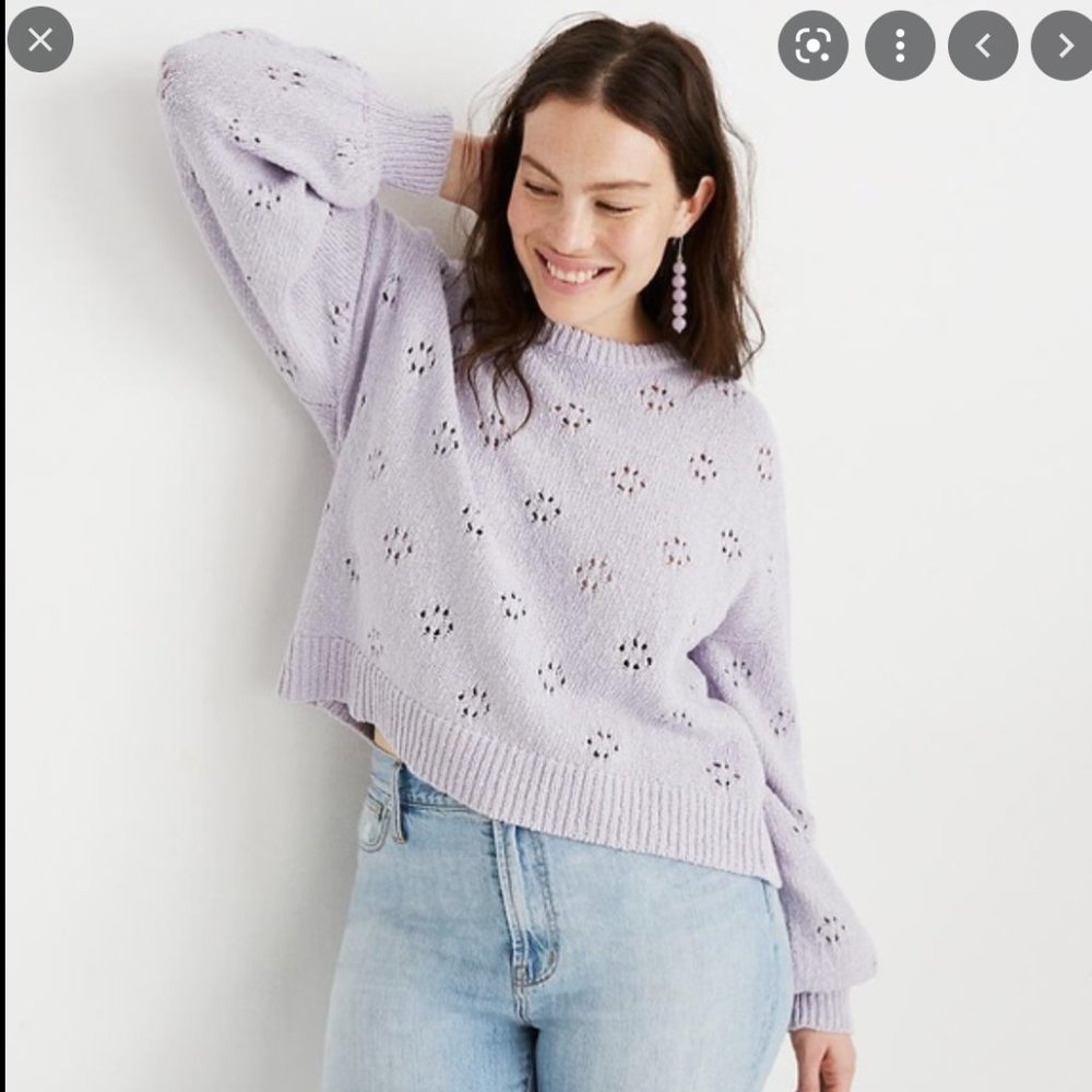 Madewell lavender, balloon sleeve sweater